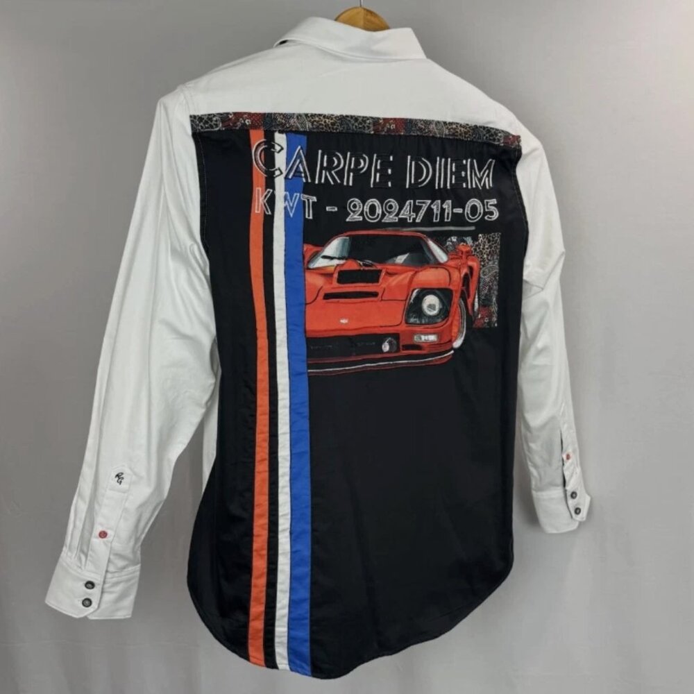 NWT $258 Robert Graham Carpe Diem Ferrari 288 GTO Sports Car Button-Up Shirt XL